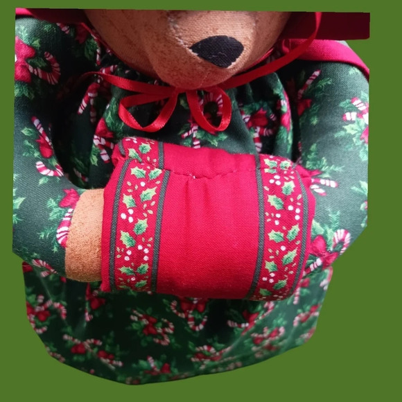 Vintage overly raker christmas bear plush decoration - Picture 5 of 8